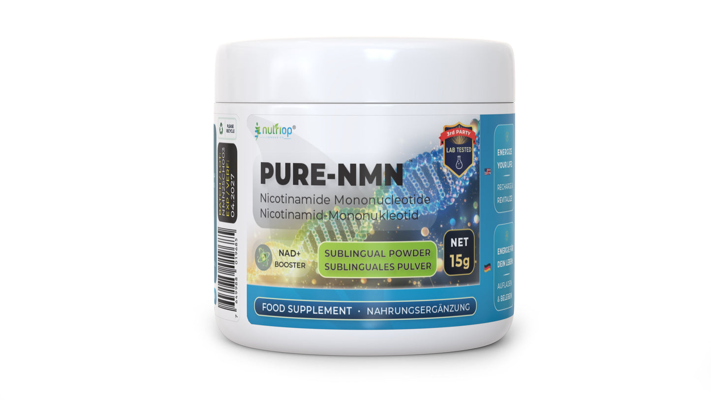 Nutriop Longevity® PURE-NMN Nicotinamide Mononucleotide Extreme Potency sublingual powder -15 grams-0